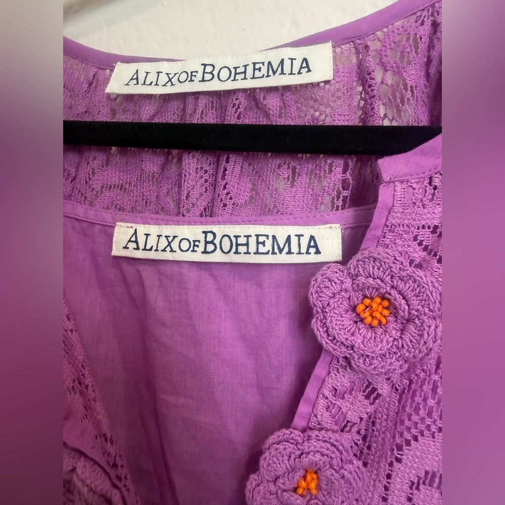 Alix of Bohemia Celeste Fig Crochet Lace Maxi Dress Orchid Small NWT - Picture 5 of 8